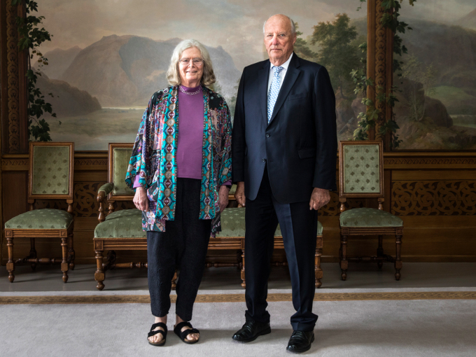 Kong Harald granted Abel Laureate Karen Uhlenbeck an audience at the Royal Palace prior to the award ceremony. Photo: Ole Berg-Rusten / NTB Scanpix.